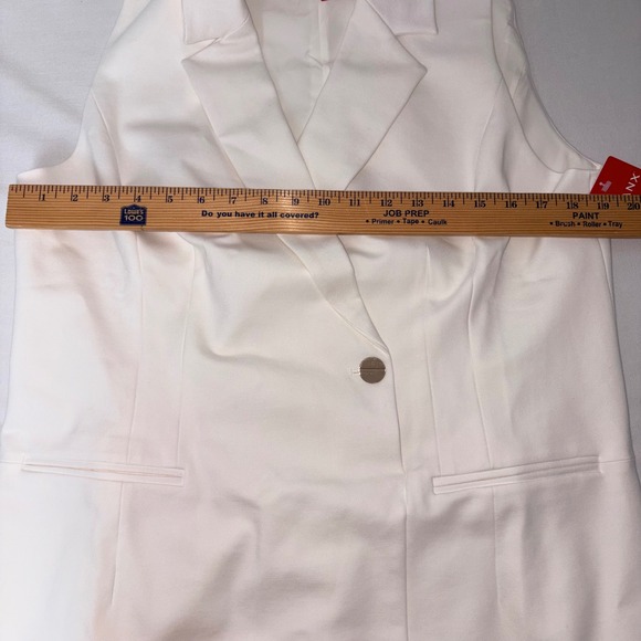 SPANX ponte wrap vest off White Sleeveless Longline dress XL new lined - Picture 4 of 12